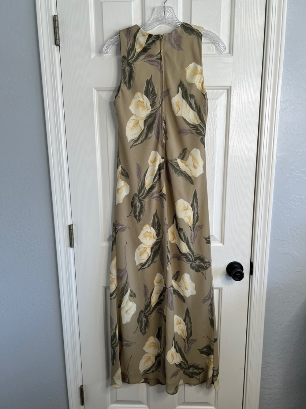 Vintage Kristy maxi high neck sleeveless calla lily floral print dress size 8 - Picture 2 of 7